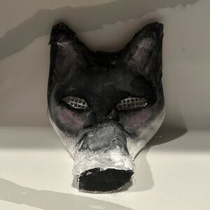 Therian white and gray mask and handmade.